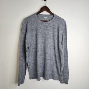 Mens Old Navy Grey Marled Waffle Knit Longsleeve Built In Flex Shirt Size Large